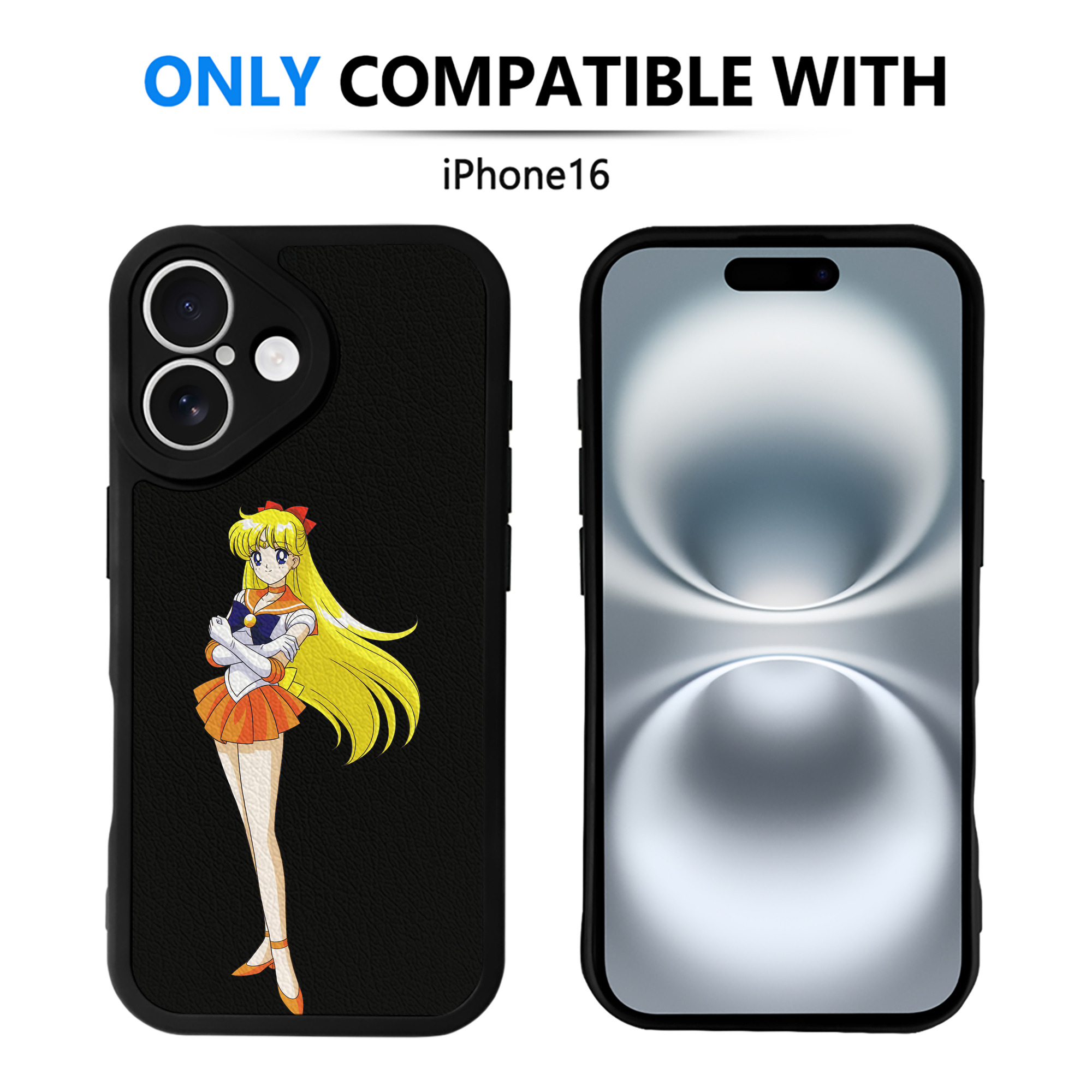 （画像用） 美少女戦士セーラームーン 愛野 美奈子 あいの みなこ Sailor Moon Aino Minako 【iPhone 16シリーズ対応】シリコンスマホケース（レザー調） 材質：シリコン
